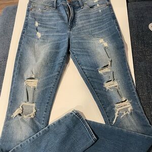 Abercrombie & fitch low rise super skinny jeans light wash size 6 long 30” ins